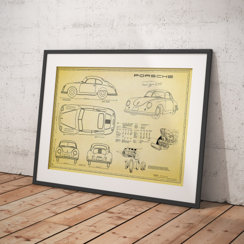 Porsche 356 Car Blueprint