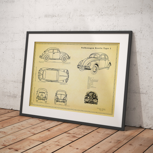 Volkswagen Beetle 1967 Car Print