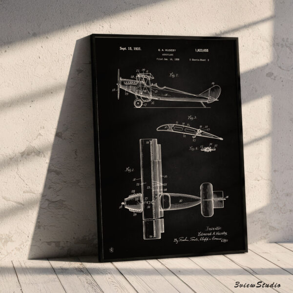 1931 huseby aircraft patent poster