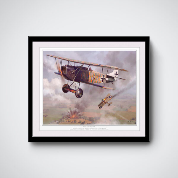 fokker d.vii vs bristol f.2b air battle print