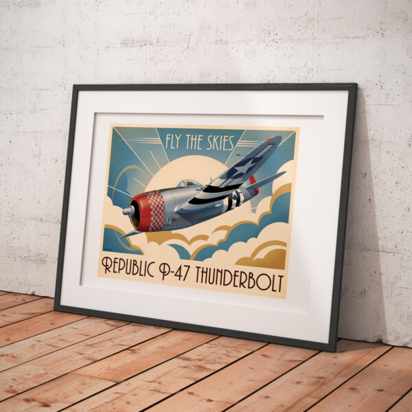republic p 47 thunderbolt art deco print