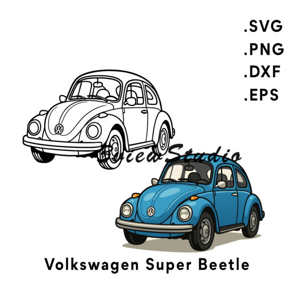 volkswagen super beetle cartoon svg