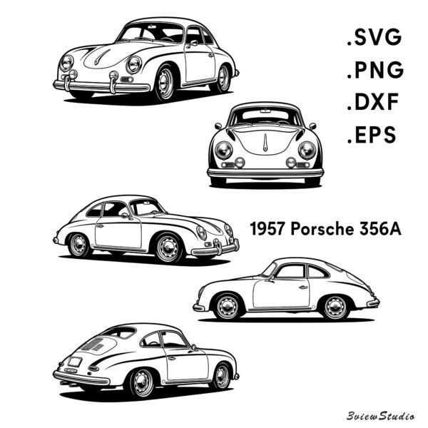 1957 porsche 356a outlaw coupe svg bundle