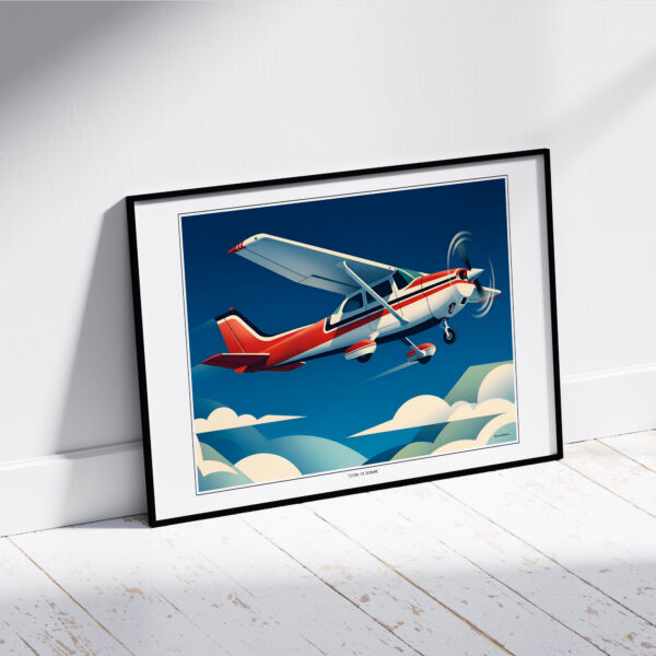 art deco cessna 172 aircraft poster