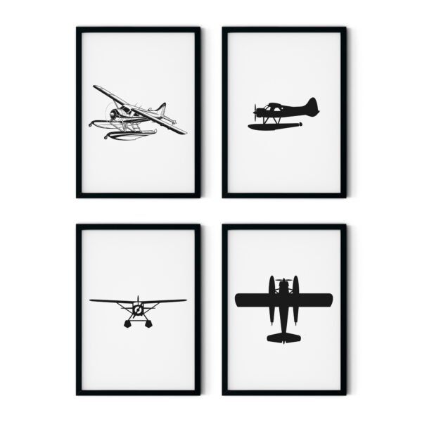 set of 4 dhc 2 beaver aircraft