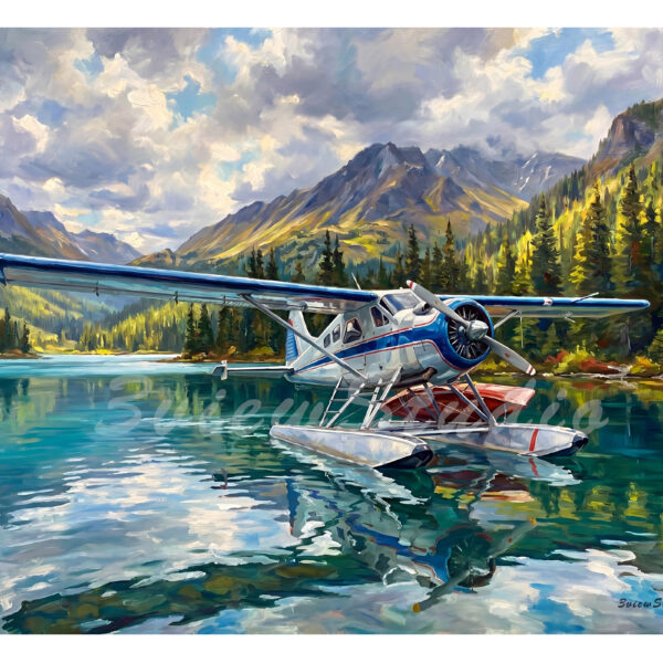 dhc 2 beaver airplane digital oil painting